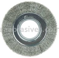Weiler 06440 6" Medium Face Crimped Wire Wheel .0104" Stainless Steel Fill 2" Arbor Hole