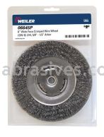 Weiler 06645P 6" Bench Grinder Wheel Wide Face .014" Steel Fill 5/8"-1/2" Arbor Hole Retail Pack
