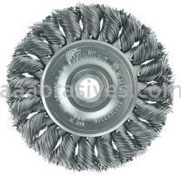 Weiler 08014 3" Standard Twist Knot Wire Wheel .014" Steel Fill 1/2"-3/8" Arbor Hole