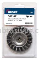 Weiler 08014P 3" Standard Twist Knot Wire Wheel .014" Steel Fill 1/2"-3/8" Arbor Hole Retail Pack