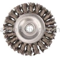 Weiler 08024 3" Standard Twist Knot Wire Wheel .020" Steel Fill 1/2"-3/8" Arbor Hole
