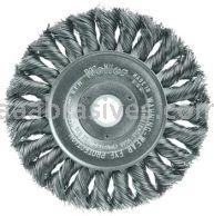 Weiler 08045 4" Standard Twist Knot Wire Wheel .014" Steel Fill 5/8"-1/2" Arbor Hole