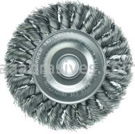 Weiler 08064 4" Standard Twist Knot Wire Wheel .020" Steel Fill 1/2"-3/8" Arbor Hole