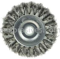 Weiler 08254 3" Standard Twist Knot Wire Wheel .0118" Stainless Steel Fill 1/2"-3/8" Arbor Hole