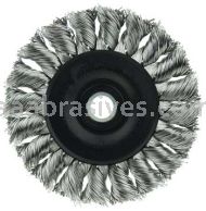 Weiler 08264 3" Standard Twist Knot Wire Wheel .014" Stainless Steel Fill 1/2"-3/8" Arbor Hole