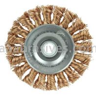 Weiler 08271 3" Standard Twist Knot Wire Wheel .020" Bronze Fill 1/2"-3/8" Arbor Hole
