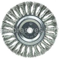Weiler 08345 6" Standard Twist Knot Wire Wheel .016" Stainless Steel Fill 5/8"-1/2" Arbor Hole