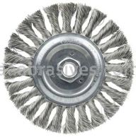 Weiler 08346 6" Standard Twist Knot Wire Wheel .016" Stainless Steel Fill 5/8"-11 UNC Nut