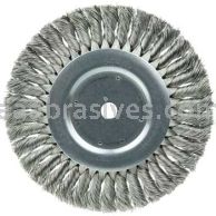 Weiler 08395 8" Standard Twist Knot Wire Wheel .016" Stainless Steel Fill 5/8" Arbor Hole