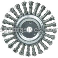 Weiler 08565V 6" Cable Twist Knot Wire Wheel .023" Steel Fill 5/8"-1/2" Arbor Hole Vending Ready