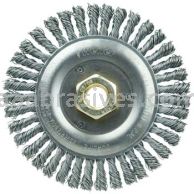 Weiler 08756V Roughneck Jr. 5" Root Pass Weld Cleaning Brush .020" Steel Wire Fill 5/8"-11 UNC Nut Vending Read