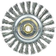Weiler 08776 Roughneck Jr. 6" Filler Pass Weld Cleaning Brush .023" Steel Wire Fill 5/8"-11 UNC Nut