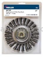 Weiler 08776P Roughneck Jr. 6" Filler Pass Weld Cleaning Brush 023" Steel Wire Fill 5/8"-11 UNC Nut Retail Pack