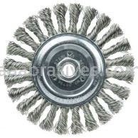 Weiler 08796 Roughneck Jr. 6" Filler Pass Weld Cleaning Brush .023" Stainless Steel Wire Fill 5/8"-11 UNC Nut