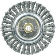 Weiler 08916 Roughneck Jr. 6" Filler Pass Weld Cleaning Brush .023" Steel Wire Fill 5/8"-11 UNC Nut