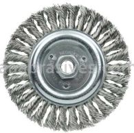 Weiler 08926 Roughneck Jr. 6" Filler Pass Weld Cleaning Brush .023" Stainless Steel Wire Fill 5/8"-11 UNC Nut