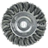 Weiler 09104 3" Standard Twist Knot Wire Wheel .0118" Steel Fill 1/2"-3/8" Arbor Hole
