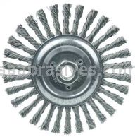 Weiler 09386 Roughneck Jr. 6" Filler Pass Weld Cleaning Brush .023" Steel Wire Fill 5/8"-11 UNC Nut