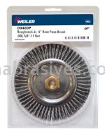 Weiler 09400P Roughneck Jr. 6" Root Pass Weld Cleaning Brush .020" Steel Wire Fill 5/8"-11 UNC Nut Retail Pack