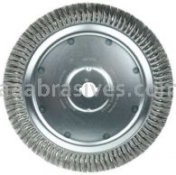 Weiler 09809 14" Extra High Density Standard Twist Knot Wire Wheel .020" Steel Fill 1-1/4" Arbor Hole