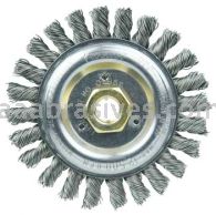 Weiler 09856 Roughneck Jr. 5" Filler Pass Weld Cleaning Brush .023" Steel Wire Fill 5/8"-11 UNC Nut