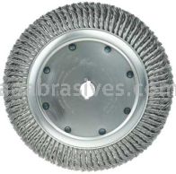 Weiler 09999 15" High Density Standard Twist Knot Wire Wheel .020" Steel Fill 1-1/4" Arbor Hole