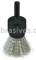 Weiler 10017V 3/4" Crimped Wire End Brush .006" Stainless Steel Fill Vending Ready