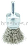 Weiler 10018 3/4" Crimped Wire End Brush .0104" Stainless Steel Fill