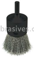 Weiler 10021 Crimped Wire End Brush 1" .006" Stainless Steel Fill