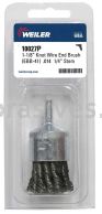 Weiler 10027P 1-1/8" Knot Wire End Brush .014" Steel Fill Retail Pack