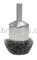 Weiler 10035 1-1/4" Circular Flared Crimped Wire End Brush .008" Steel Fill