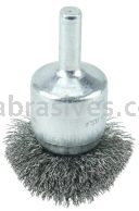 Weiler 10044 1-1/2" Circular Flared Crimped Wire End Brush .006" Steel Fill