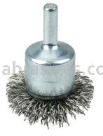 Weiler 10047 1-1/2" Circular Flared Crimped Wire End Brush .020" Stainless Steel Fill