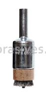 Weiler 10056 1/2" Pilot Bonding End Brush .004" Crimped Stainless Steel Wire Fill 3/32"-Dia Pilot