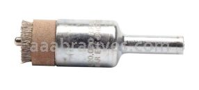 Weiler 10059 1/2" Pilot Bonding End Brush .005" Crimped Stainless Steel Wire Fill 3/16"-Dia Pilot