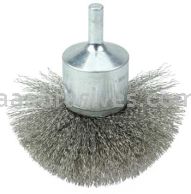 Weiler 10151 Circular Flared Crimped Wire End Brush 3" .006" Stainless Steel Fill