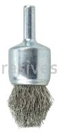 Weiler 10317 Controlled Flare Crimped Wire End Brush 3/4" .0104" Stainless Steel Fill