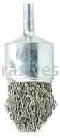 Weiler 10323 Controlled Flare Crimped Wire End Brush 1" .020" Stainless Steel Fill