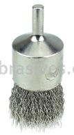 Weiler 10380 1" Nickel-Plated Cup End Brush .014" Stainless Steel Crimped Wire Fill
