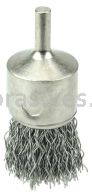 Weiler 10381 1" Nickel-Plated Cup End Brush .020" Stainless Steel Crimped Wire Fill