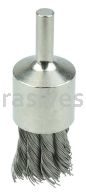 Weiler 10387 3/4" Nickel-Plated Cup End Brush .014" Stainless Steel Knot Wire Fill