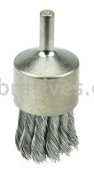 Weiler 10392 Nickel-Plated Cup End Brush 1-1/8" .014" Stainless Steel Knot Wire Fill