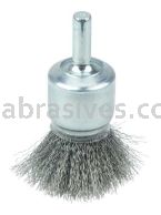 Weiler 11003 3/4" Coated Cup Crimped Wire End Brush .006" Steel Fill