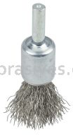 Weiler 11011 1/2" Coated Cup Crimped Wire End Brush .0104" Stainless Steel Fill