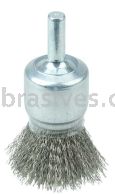 Weiler 11013 Coated Cup Crimped Wire End Brush 3/4" .006" Stainless Steel Fill