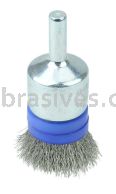 Weiler 11112 Banded Crimped Wire End Brush 3/4" .006" Stainless Steel Fill