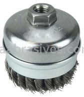 Weiler 12301 4" Single Row Knot Wire Cup Brush Banded .023" Steel Fill 5/8"-11 UNC Nut