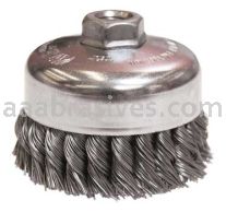 Weiler 12306 4" Single Row Knot Wire Cup Brush. .014" Steel Fill 5/8"-11 UNC Nut