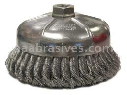 Weiler 12356 6" Single Row Knot Wire Cup Brush .014" Steel Fill 5/8"-11 UNC Nut