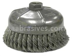 Weiler 12376 6" Single Row Knot Wire Cup Brush .023" Steel Fill 5/8"-11 UNC Nut